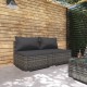 2-részes szürke polyrattan kerti ülőgarnitúra párnákkal