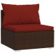 10-részes barna polyrattan kerti ülőgarnitúra párnákkal 10-részes barna polyrattan kerti ülőgarnitúra párnákkal