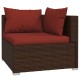 10-részes barna polyrattan kerti ülőgarnitúra párnákkal 10-részes barna polyrattan kerti ülőgarnitúra párnákkal