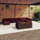 10 részes barna polyrattan kerti ülőgarnitúra párnákkal