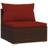 10 részes barna polyrattan kerti ülőgarnitúra párnákkal