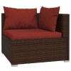 13 részes barna polyrattan kerti ülőgarnitúra párnákkal