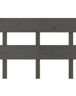 Szürke tömör fenyőfa ágyfejtámla 124x3x81 cm