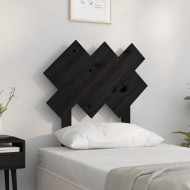 Fekete tömör fenyőfa ágyfejtámla 72,5x3x81 cm