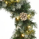 Zöld pvc karácsonyi koszorú led-ekkel 60 cm Zöld pvc karácsonyi koszorú led-ekkel 60 cm