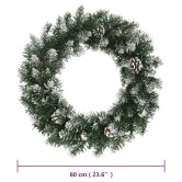 Zöld pvc karácsonyi koszorú led-ekkel 60 cm Zöld pvc karácsonyi koszorú led-ekkel 60 cm