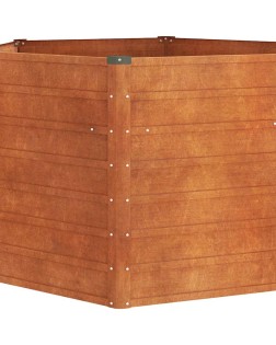 Rozsda színű corten acél kerti magaságyás 129 x 129 x 77 cm
