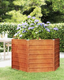 Rozsda színű corten acél kerti magaságyás 129 x 129 x 77 cm