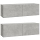 2 db betonszürke szerelt fa fali tv-szekrény 100 x 30 x 30 cm 2 db betonszürke szerelt fa fali tv-szekrény 100 x 30 x 30 cm