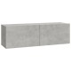 2 db betonszürke szerelt fa fali tv-szekrény 100 x 30 x 30 cm 2 db betonszürke szerelt fa fali tv-szekrény 100 x 30 x 30 cm