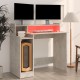 Betonszürke szerelt fa íróasztal led-ekkel 97 x 90 x 45 cm