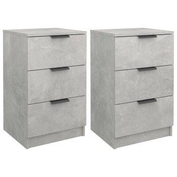 2 db betonszürke éjjeliszekrény 40 x 36 x 65 cm