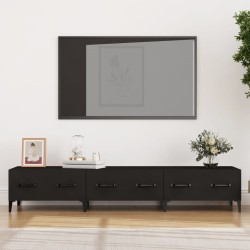 Fekete szerelt fa tv-szekrény 150 x 34,5 x 30 cm
