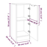 2 db füstös tölgyszínű szerelt fa tálalószekrény 30x30x70 cm 2 db füstös tölgyszínű szerelt fa tálalószekrény 30x30x70 cm