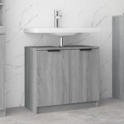 Szürke-sonoma szerelt fa fürdőszobaszekrény 64,5x33,5x59 cm