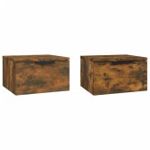 2 db füstös tölgy falra szerelhető éjjeliszekrény 34x30x20 cm