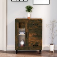 Füstös tölgy színű szerelt fa tálalószekrény 69,5 x 34 x 90 cm