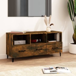 Füstös tölgy színű szerelt fa tv-szekrény 102 x 35 x 50 cm
