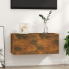 Füstös tölgy színű szerelt fa faliszekrény 80 x 36,5 x 35 cm
