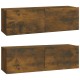 2 db füstös -tölgyszín szerelt fa fali tv-szekrény 100x30x30 cm 2 db füstös -tölgyszín szerelt fa fali tv-szekrény 100x30x30 cm