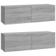 2 db szürke -tölgyszín szerelt fa fali tv-szekrény 100x30x30 cm 2 db szürke -tölgyszín szerelt fa fali tv-szekrény 100x30x30 cm