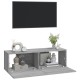 2 db szürke -tölgyszín szerelt fa fali tv-szekrény 100x30x30 cm 2 db szürke -tölgyszín szerelt fa fali tv-szekrény 100x30x30 cm