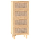 Barna tömör fenyő/természetes rattan tálalószekrény 40x30x90 cm Barna tömör fenyő/természetes rattan tálalószekrény 40x30x90 cm
