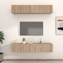 4 db sonoma-tölgy színű szerelt fa tv-szekrény 80 x 30 x 30 cm