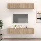 4 db sonoma-tölgy színű szerelt fa tv-szekrény 80 x 30 x 30 cm
