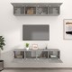 Vidaxl4 db betonszürke szerelt fa fali tv-szekrény 80 x 30 x 30 cm Vidaxl4 db betonszürke szerelt fa fali tv-szekrény 80 x 30 x 30 cm