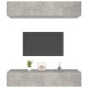 Vidaxl4 db betonszürke szerelt fa fali tv-szekrény 80 x 30 x 30 cm Vidaxl4 db betonszürke szerelt fa fali tv-szekrény 80 x 30 x 30 cm