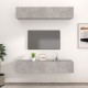 Vidaxl4 db betonszürke szerelt fa fali tv-szekrény 80 x 30 x 30 cm Vidaxl4 db betonszürke szerelt fa fali tv-szekrény 80 x 30 x 30 cm