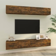 4 db füstös tölgy színű fali tv-szekrény 100 x 30 x 30 cm