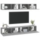 4 db szürke sonoma színű fali tv-szekrény 100 x 30 x 30 cm 4 db szürke sonoma színű fali tv-szekrény 100 x 30 x 30 cm