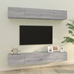 4 db szürke sonoma színű fali tv-szekrény 100 x 30 x 30 cm