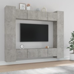 8 részes betonszürke szerelt fa tv-szekrényszett