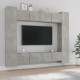 8 részes betonszürke szerelt fa tv-szekrényszett