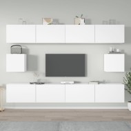 6 részes fehér szerelt fa tv-szekrényszett