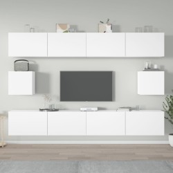 6 részes fehér szerelt fa tv-szekrényszett