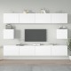 6 részes fehér szerelt fa tv-szekrényszett 6 részes fehér szerelt fa tv-szekrényszett