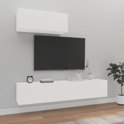 3 részes fehér szerelt fa tv-szekrényszett