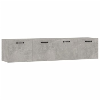 2 db betonszürke szerelt fa faliszekrény 60x36,5x35 cm