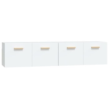 2 db fehér szerelt fa faliszekrény 80 x 35 x 36,5 cm