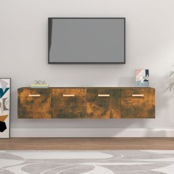2 db füstös tölgyszínű szerelt fa faliszekrény 80x35x36,5 cm
