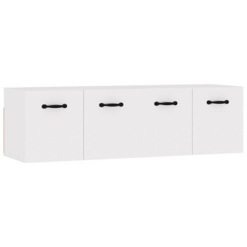 2 db fehér szerelt fa faliszekrény 80 x 35 x 36,5 cm