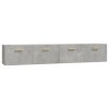 2 db betonszürke szerelt fa faliszekrény 100 x 36,5 x 35 cm