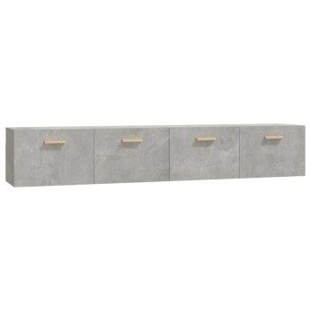 2 db betonszürke szerelt fa faliszekrény 100 x 36,5 x 35 cm
