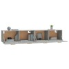 2 db betonszürke szerelt fa faliszekrény 100 x 36,5 x 35 cm