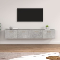 2 db betonszürke szerelt fa faliszekrény 100 x 36,5 x 35 cm
