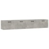 2 db betonszürke szerelt fa faliszekrény 100 x 36,5 x 35 cm